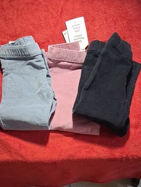 H&M Girls' Corduroy Leggings - Light Blue, Pink & Black